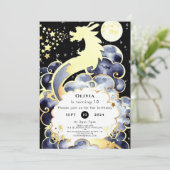 Majestic Watercolor Dragon Birthday Einladung (Stehend Vorderseite)