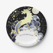 Majestic Watercolor Dragon Birthday Pappteller (Vorderseite)