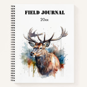 Majestic Watercolor Elk Portrait, kundenspezifisch Notizblock