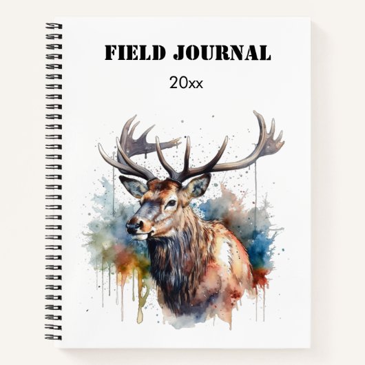 Majestic Watercolor Elk Portrait, kundenspezifisch Notizblock (Vorderseite)