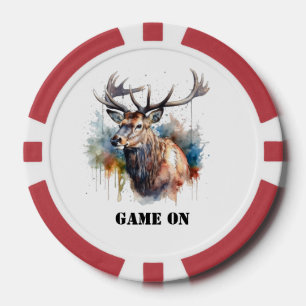 Majestic Watercolor Elk Portrait, kundenspezifisch Pokerchips