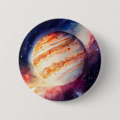 Majestic Watercolor Jupiter Art Button (Vorderseite)
