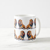 Majestic Watercolor Lion Art Kaffeetasse (VorderseiteRechts)