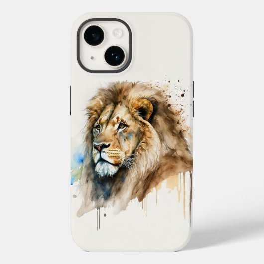 Majestic Watercolor Lion Phone Case (Rückseite)