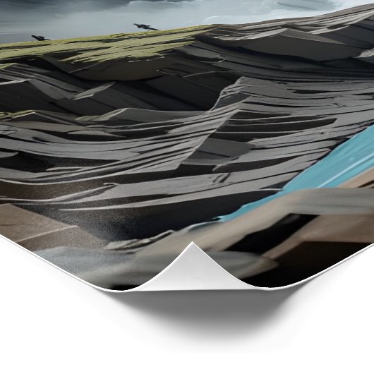 Majestic Waterfall Diorama Poster (Ecke)