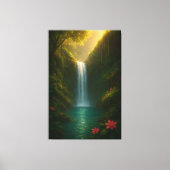 Majestic Waterfall Nature Canvas Print Leinwanddruck (Vorderseite)