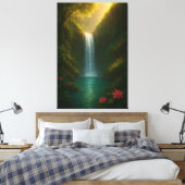 Majestic Waterfall Nature Canvas Print Leinwanddruck (Insitu (Schlafzimmer))