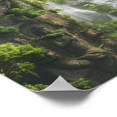 Majestic Waterfall Nature Scene Poster (Ecke)