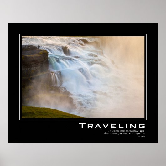 Majestic Waterfall Travel Inspiration Poster (Vorne)