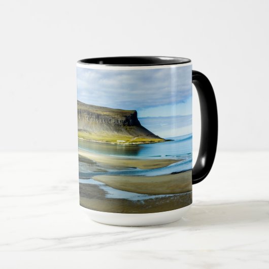 Majestic Westfjords Island Rugged Coast Foto Tasse (VorderseiteRechts)