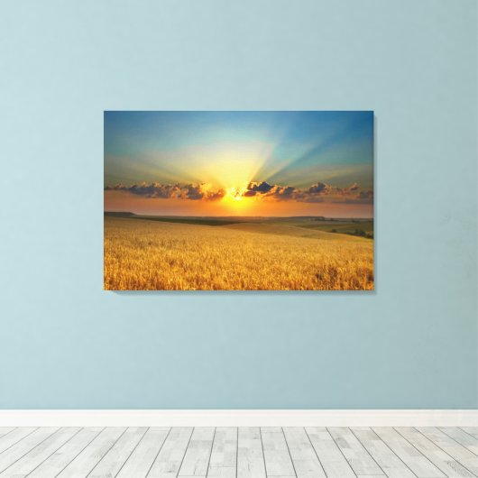 Majestic Wheat fields View Leinwanddruck (Insitu (Holzboden))