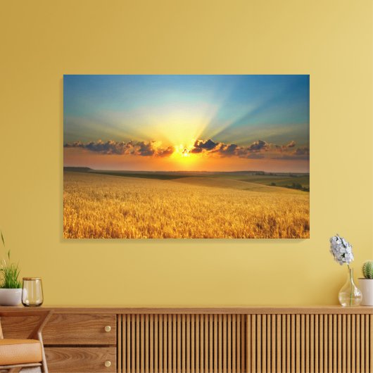 Majestic Wheat fields View Leinwanddruck (Insitu (Wohnzimmer))