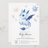 Majestic Whimsical Dragon Baby Dusche Einladung (Vorne/Hinten)