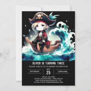 Majestic Whimsical Pirate Birthday Einladung