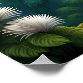 Majestic White and Blue Peacock in Forest Poster (Ecke)