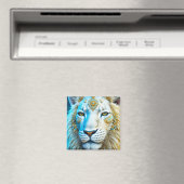 Majestic White and Gold Lion Magnet (In Situ (Geschirrspüler))