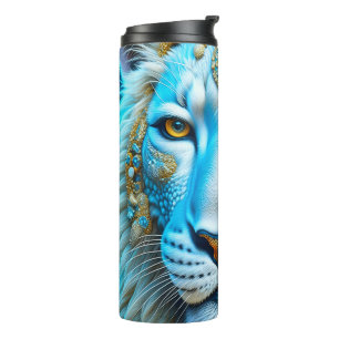 Majestic White and Gold Lion Thermosbecher