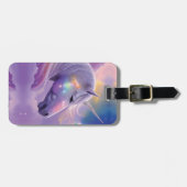 Majestic White Einicorn Rainbow Glitzer Glitzern Gepäckanhänger (Vorderseite horizontal)