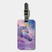 Majestic White Einicorn Rainbow Glitzer Glitzern Gepäckanhänger (Vorderseite vertikal)