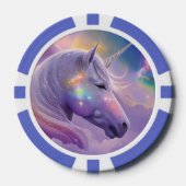 Majestic White Einicorn Rainbow Glitzer Glitzern Pokerchips (Vorderseite)