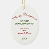 Majestic White Horse Kinder Weihnachten Keramik Ornament (Hinten)