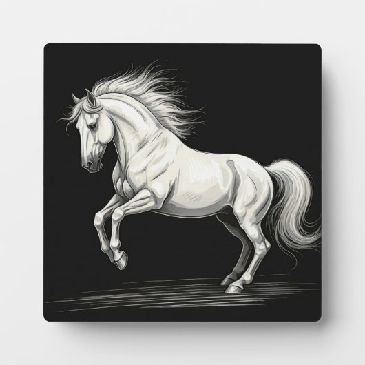 Majestic White Horse Tabletop Plaque Fotoplatte (Vorderseite)