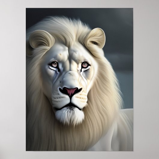 Majestic White Lion Art Poster (Vorne)
