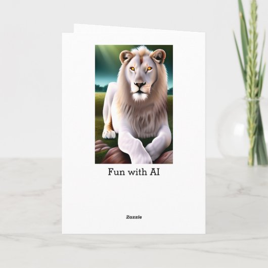 Majestic White Lion Ethereal Art Karte (Rückseite)