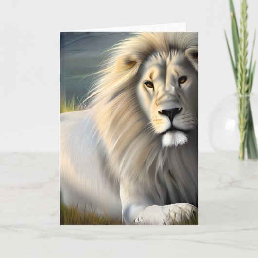 Majestic White Lion Ethereal Art Karte (Vorderseite)