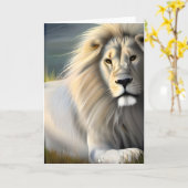 Majestic White Lion Ethereal Art Karte (Gelbe Blume)