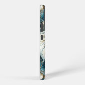 Majestic White Lion Head Aquamarin Blue Mandala Samsung Galaxy Hülle (Rechte Seite)