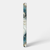 Majestic White Lion Head Aquamarin Blue Mandala Samsung Galaxy Hülle (Linke Seite)