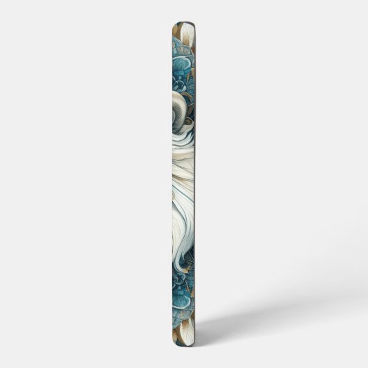 Majestic White Lion Head Aquamarin Blue Mandala Samsung Galaxy Hülle (Linke Seite)