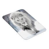 Majestic White Lion im Winter Wonderland Design Magnet (Rechte Seite)