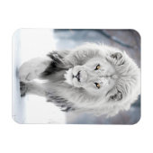 Majestic White Lion im Winter Wonderland Design Magnet (Horizontal)