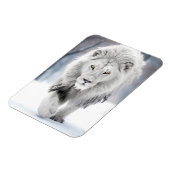 Majestic White Lion im Winter Wonderland Design Magnet (Linke Seite)