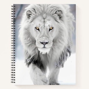 Majestic White Lion im Winter Wonderland Design Notizblock
