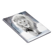 Majestic White Lion im Winter Wonderland Design Notizblock (Rechte Seite)