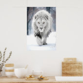 Majestic White Lion im Winter Wonderland Design Poster (Küche)