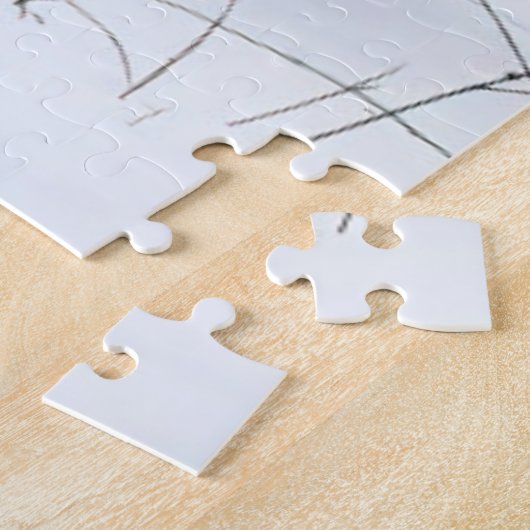 Majestic White Lion im Winter Wonderland Design Puzzle (Seite)