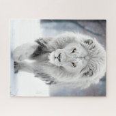Majestic White Lion im Winter Wonderland Design Puzzle (Horizontal)