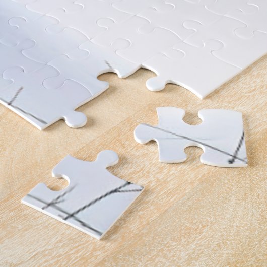 Majestic White Lion im Winter Wonderland Design Puzzle (Seite)