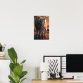 Majestic White Lion mit Blue Eyes Poster (Heimbüro)
