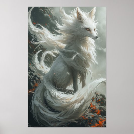 Majestic White Nine Tails Fox Poster (Vorne)
