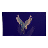 Majestic White Pegasus Flying in Night Sky Fantasy Kissenbezug (Rückseite-Rechts)