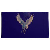 Majestic White Pegasus Flying in Night Sky Fantasy Kissenbezug (Vorderseite-Rechts)