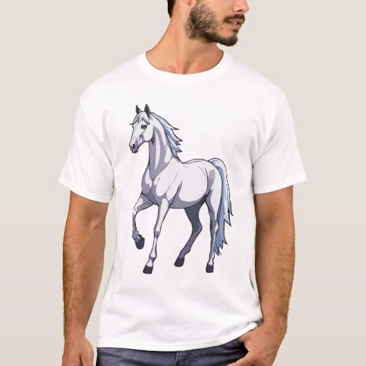 Majestic White Stallion - Ein Symbol der Freiheit T-Shirt (Vorderseite)