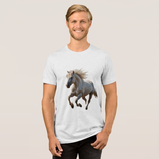 Majestic White Stallion Tri-Blend Shirt (Vorderseite voll)
