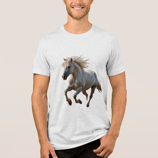 Majestic White Stallion Tri-Blend Shirt (Vorderseite)