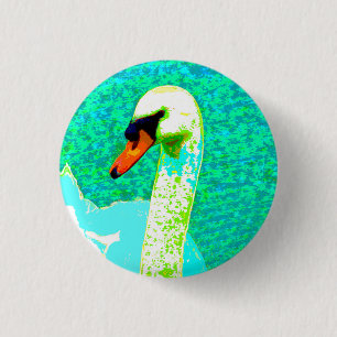 Majestic White Swan Head Button